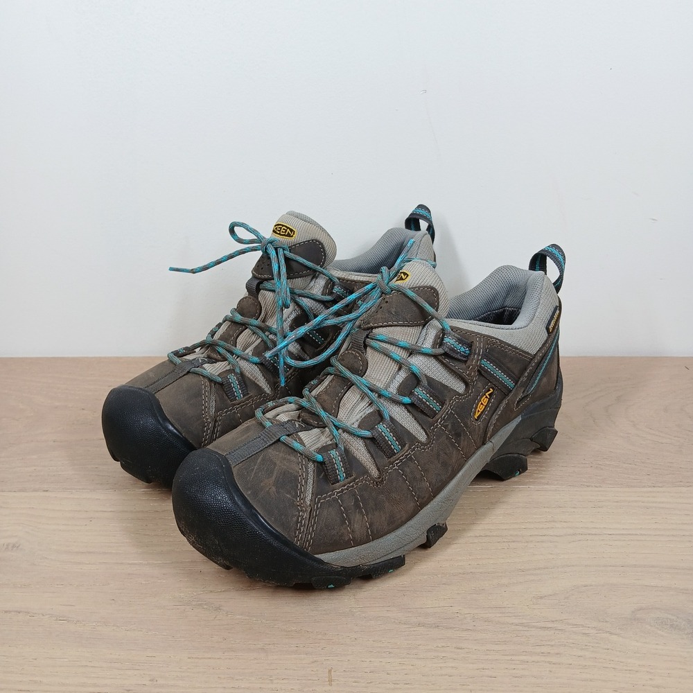 Keen Targhee II Waterproof Hiking Shoes Women 10 Brown Leather Rugged Low Top